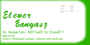 elemer banyasz business card